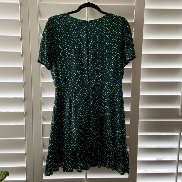 Emerald Green Dress w/ White Polka Dot Size Large - Picture 2 of 7